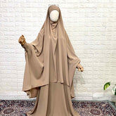 Beige Butterfly Two Pc Jilbab Set
